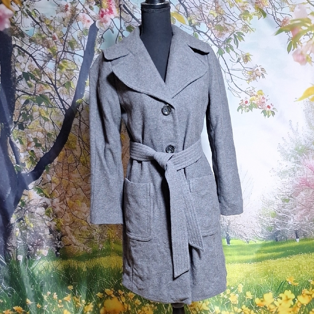 Women's Banana Republic Gray Belted Coat